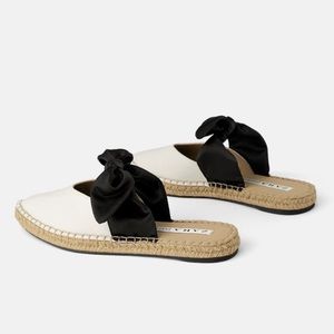 Zara Natural Mules with Bows Espadrilles🌾